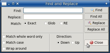 Find and Replace dialog