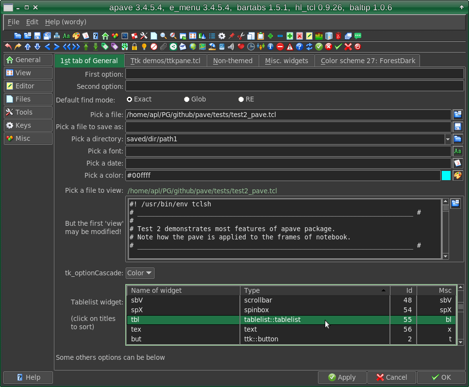 test2_pave.tcl demo themed